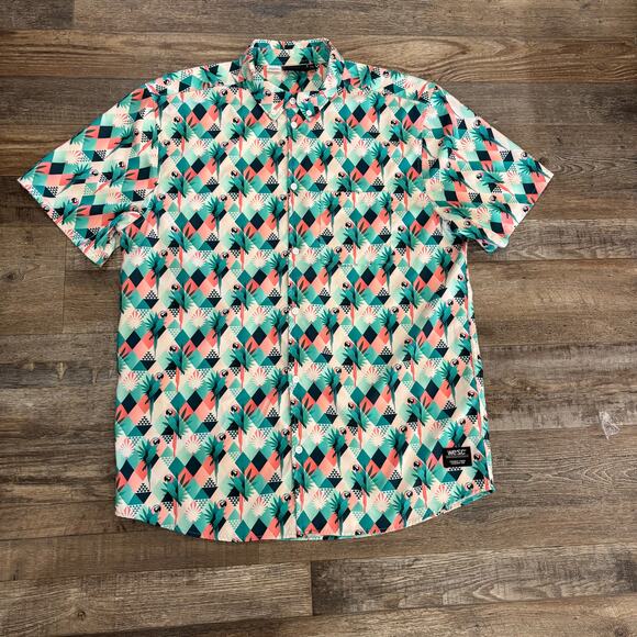 Wesc Other - WeSC Oden Tropical Abstract Shirt Mens Lg Womens xl Parrot SS unisex‎ Streetwear